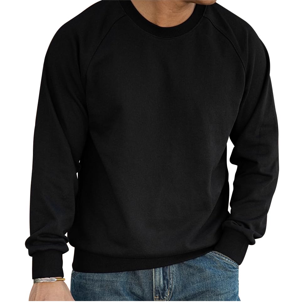 USALL Sweatshirts für Herren Baumwolle Rundhals Hoodie Pullovers Männer Kapuzenpullover Langarm Casual Sweatshirt
