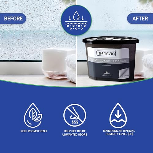 Image of Freshcant Compact Moisture Absorber By CILICANT for Lockers - Moisture Absorber for small places like Drawer and lockers - Refresh Every Place - Pack Of 3 (Odor Buster with Activated Charcoal)