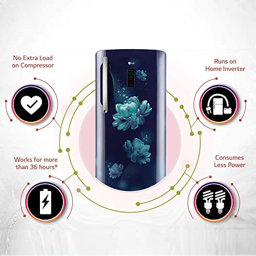 Image of LG 204 L 4 Star Direct-Cool Inverter Single Door Refrigerator Appliance (??GL-D211CBCY, Blue Charm, Base Stand with Drawer & Smart Connect, 2022 Model)