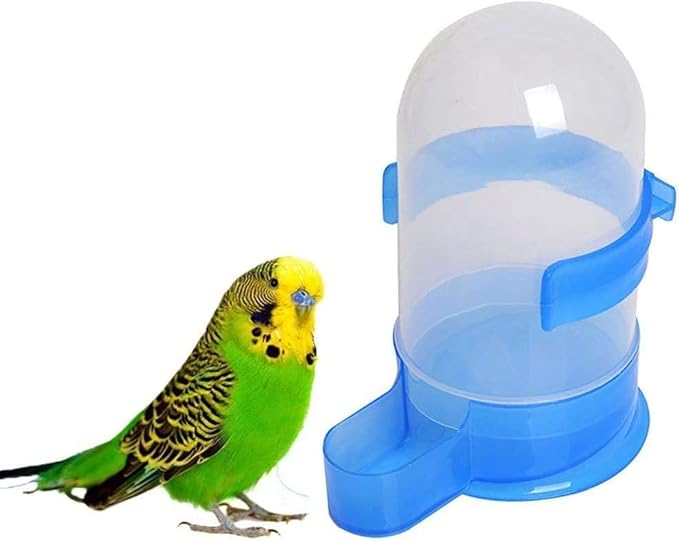 Jilibaba Alimentador de agua para semillas de pájaros, dispensador para guacamayo, loro, periquito, cacatúa, conure, tortolito, jaula, 1 unidad