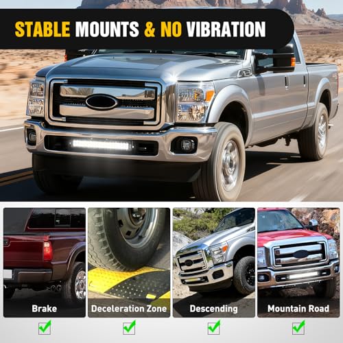 Image of Nilight Front Lower Hidden Bumper Mounting Brackets for 20-22inch Straight LED Light Bar Compatible with 2011-2016 Ford F250 F350 F450