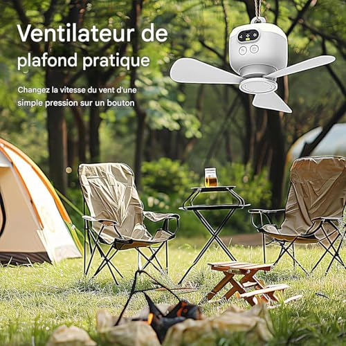 Ventilateur suspendable avec LED pour terrasse, balcon et voiture - 4