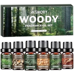 AESHORY Holziges Ätherische Öle Set 6x10ML