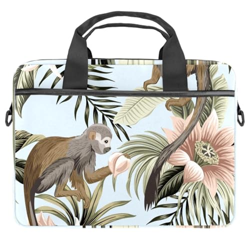 Funda bandolera para laptop de 13.3 resistente con estampado de palmeras