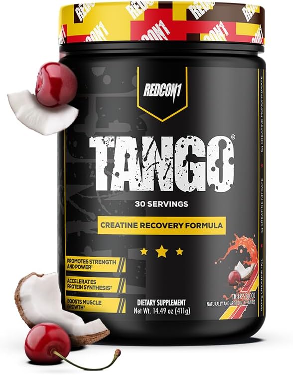 REDCON1 Tango Creatina en polvo, sangre de tigre Suplemento de creatina sin azúcar y apto para dieta cetogénica Betaína anhidra para resistencia