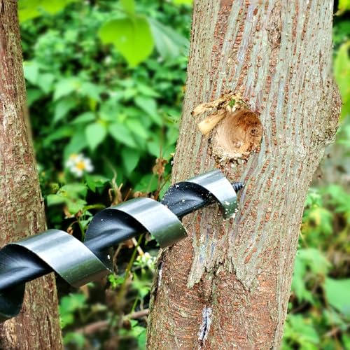 Bushcraft Überlebenswerkzeug, verlängerter Handschneckenschlüssel Scotch Eye manueller Handschneckenbohrer für Camping, Unterschlupf, Grill, kleine Bänke, Bushcrafting und Outdoor-Rucksackreisen…