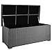 RS Trade® exclusive 'Sienna' 650l Polyrattan Garten Kissenbox wetterfest wasserdicht 155 x 73 x 60 cm, Auflagenbox mit verstärktem Deckel und Gasdruckfedern, als Sitztruhe oder Tischplatte; Silber