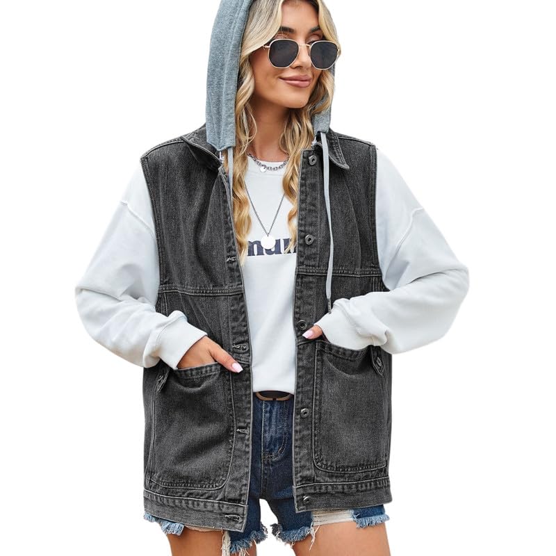 Women’s Denim Vest Waistcoat | Casual Sleeveless Button-Down Layer-image-43
