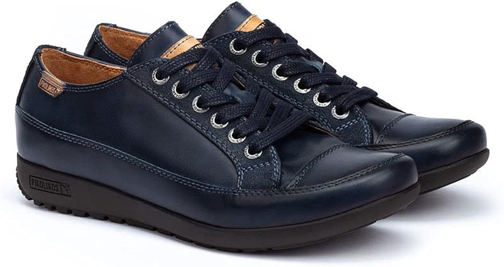 Pikolinos Leather Sneakers Lisboa W67 Blue: Amazon.co.uk: Fashion