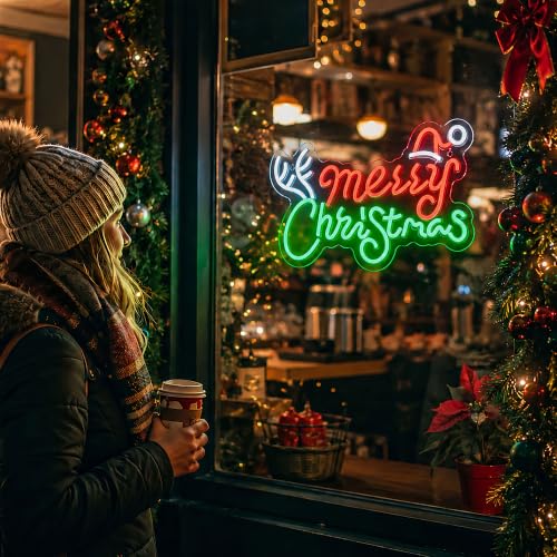 Image of Merry Christmas Neon Signs for Wall Decor, Christmas Led Sign