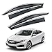 VXMOTOR for 2016 2017 & Up Honda Civic 4 Door Sedan - Chrome Trim Smoke Tinted Window Visor Rain Guard Deflector (CIV16)