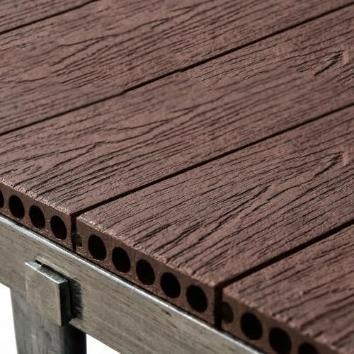Baldosas de terraza entrelazadas de madera compuesta con nivelación regulable Rouge 5