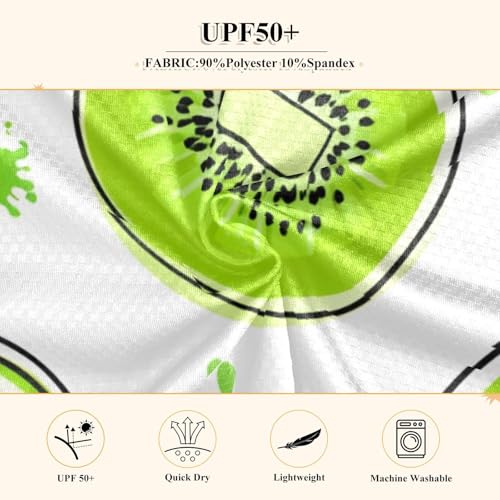 Fruit Kiwi Green Boy's Rash Guard Swim Shirt Long Sleeve Sun Shirt for Running Swiming Pool UPF50+4