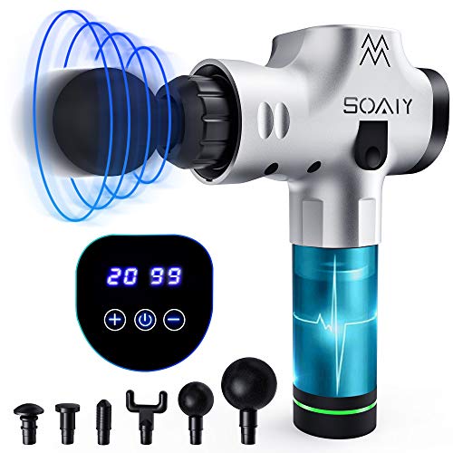 Massage Gun, 20 Speeds Super Quiet Rechargeable Massage Gun Muscle Massager, Cordless Handheld