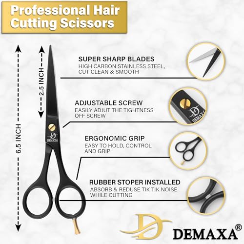 Demaxa Professional Hair Scissors 6.5 Inch - Premium High Carbon Stainless Steel Barber Salon Hair Shears For Haircut Scissors thumb #2