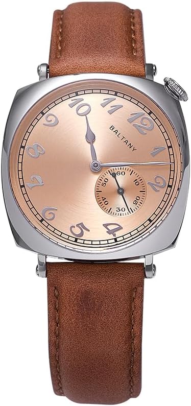 Baltany Dress Wacthes for Men, Brown Leather Mechanical