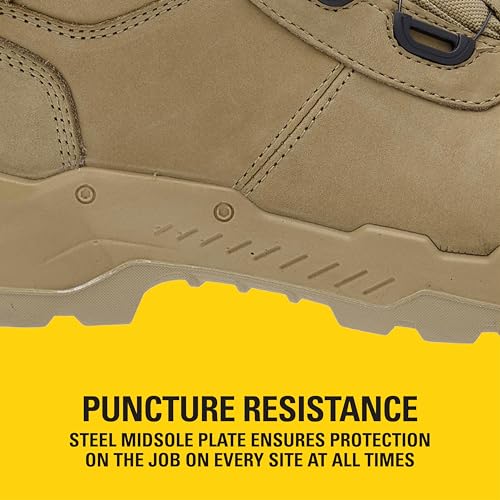 Stanley Harrigan Men's Waterproof, Leather, Fitgo Lace, Steel Plate, Steel Toe, Safety Work Boot, Stone, UK9 - 5