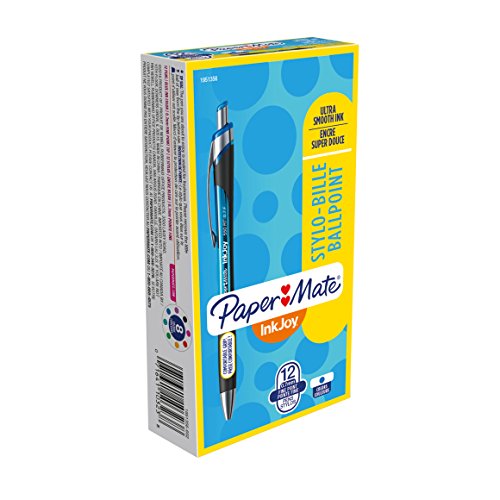 Paper Mate InkJoy 550RT Retractable Ballpoint Pens, Fine Point, Blue, Box of 12 (1951356)