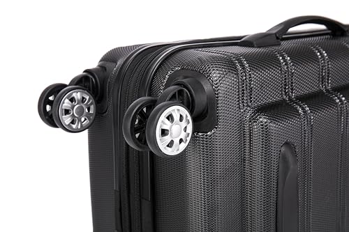 Image of Rockland Melbourne Hardside 2 Piece Expandable Spinner Wheel Luggage Set, Carry-On 20 inch and Tote 14 inch, Black