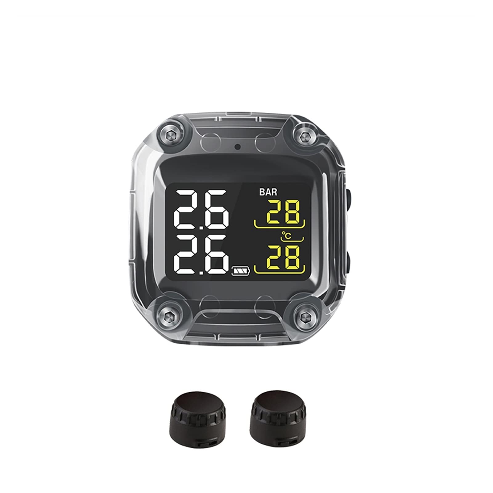 Sistema de Control de presión de neumáticos M3-C. Moto inalámbrica. TPMS. Sistema de Control de presión de neumáticos Real Externo Universal 2 sensores internos externos Pantalla LCD