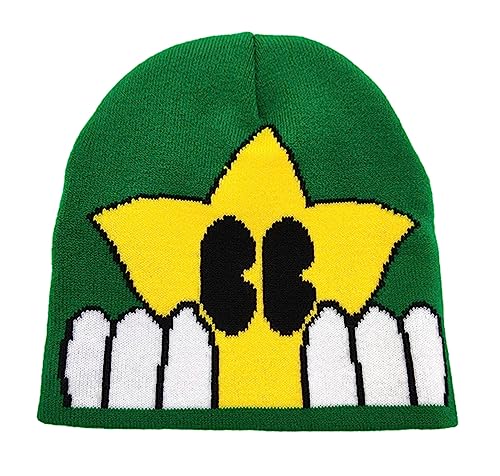 Bonnet jacquard vintage Y2K idéal pour les sorties en ville et le ski de style rétro