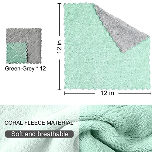 Buedm 12 Pack Kitchen Cloth Dish Towels, 12X12 Inch Soft Premium Dishcloths, Absorbent Microfiber Cleaning Cloth For Cleaning Dishes, Kitchen, Bathroom, Car thumb #1
