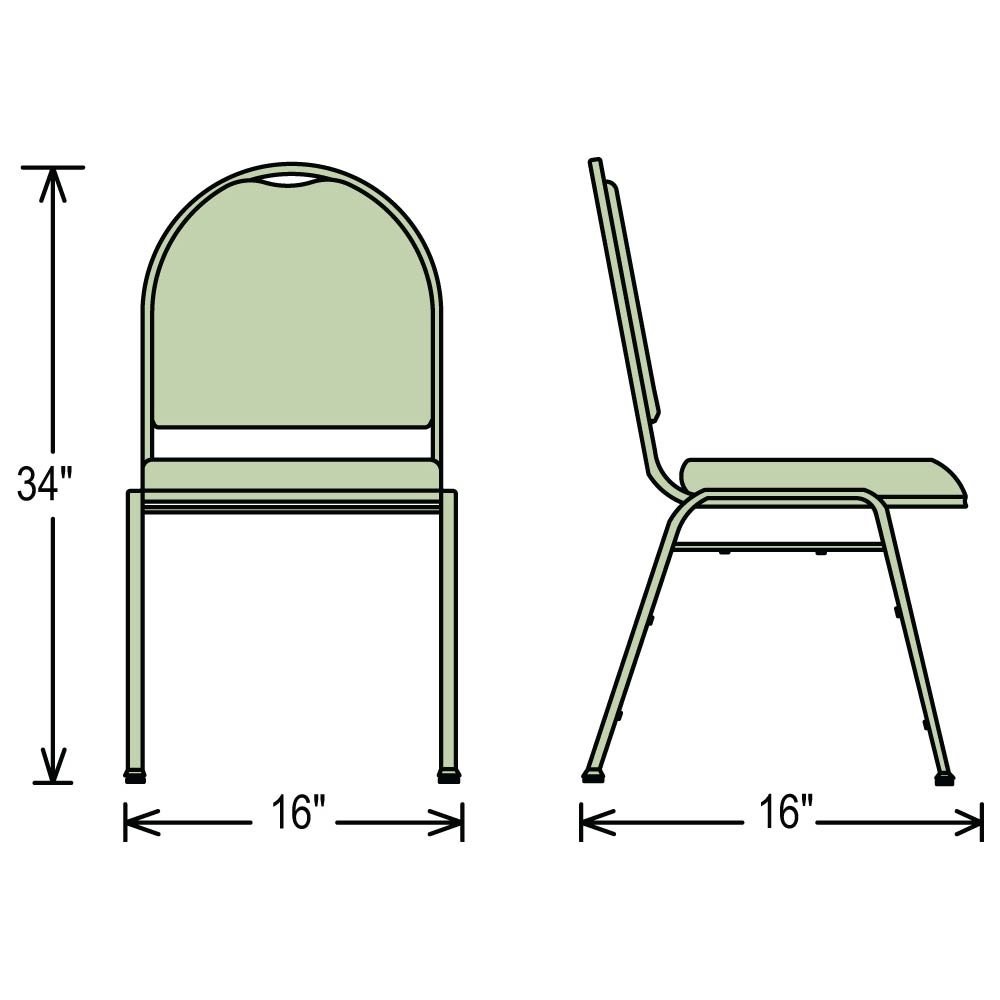 Confezione Da 4 Sedie Pieghevoli National Public Seating In Tessuto Imbottito, Acciaio, Per Eventi - 5