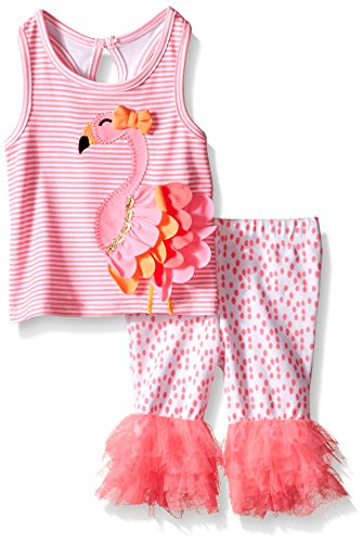 Mud Pie Little Girls' Toddler Two Piece Playwear Set Sleeveless, Multi, 4T