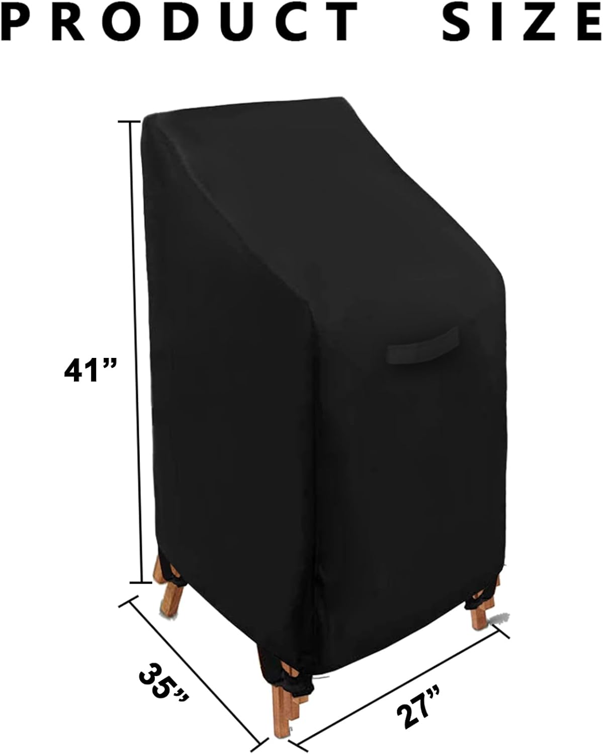WOMACO Stackable Patio Chair Cover Waterproof Outdoor Stacking High Back Chair Cover Water Resistant Outside Furniture Tall Chair Protector (Stacking Chair - 27"Lx35"Wx41"H(2 Pack))