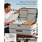 Luggage Sets 2 Pieces, 20/28 Inch PC Hardshell Suitcase with Spinner Wheels, 20 Inch Expandable Clamshell Carry On Luggage and 28 Inch Aluminum Frame Top Opening Checked Luggage (White) - Image 2