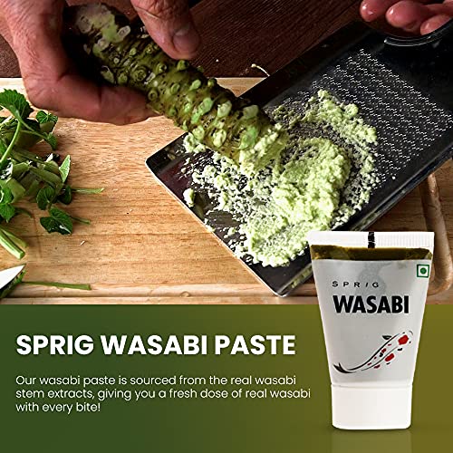Image of S P R I G Sprig Wasabi | Made with Real Wasabi | Paste of Japanese Horseradish | Extra Hot | No artificial colours, flavours or fillers | Use with Sushi, Sashimi & Soba | 50 g (Pack of 2)