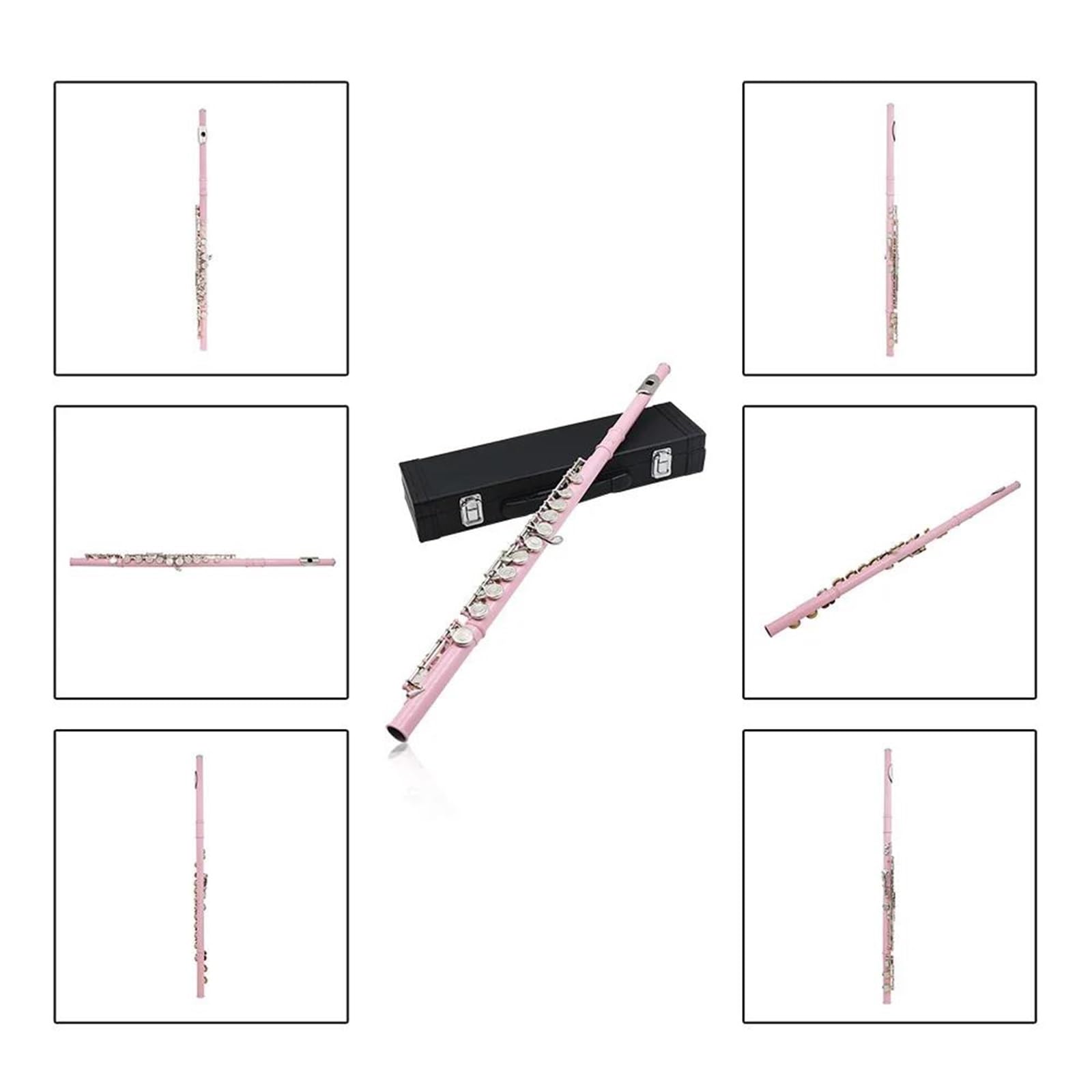 Flauto Traverso Flauto Rosa A 16 Fori Con Accordatura In Do Strumento A Fiato In Legno Flauto A Tubo In Cupronichel Argentato Nichelato Con Accessori