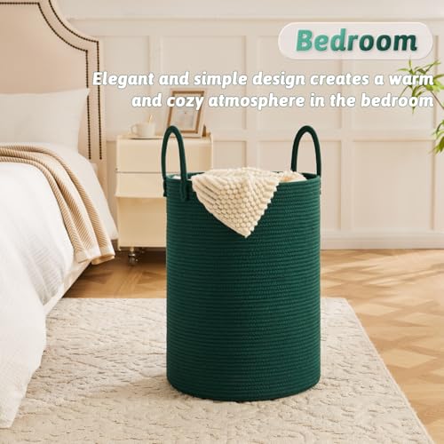 Image of Artfeel Laundry Basket,Woven Cotton Rope Laundry Hamper,40L for Decorative Storage of Dirty Clothes,Toys and Blankets in Bathroom,Baby Room and Living Room