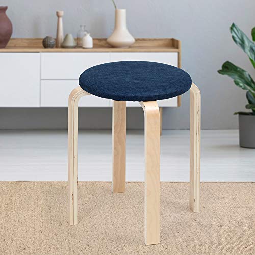 Evok Oyster Bentwood Round Stool (Blue)