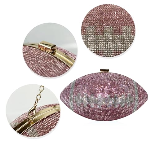 Image of Gripit Bling Rhinestone Football Shaped Rugby Quirky Bag Purse Novlety Chain Purse