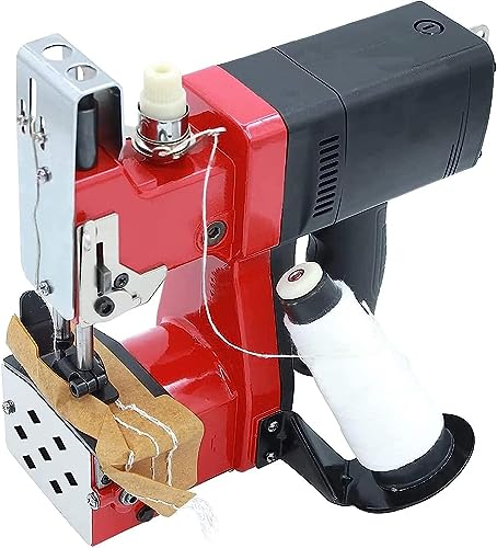 YAOJIA Máquina cerradora de Bolsas, máquina de Coser Industrial de Velocidad Ajustable for empacar Bolsas Tejidas, Telas no Tejidas y Cuero.(Red)