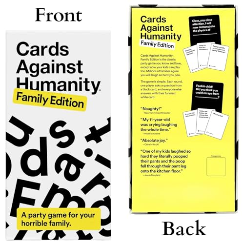 Image of Tickles Cards Against Humanity Family Edition Card Game | Fun Family Game Night, Birthday Party & Travel Game for Kids & Adults (Ages: 8+ Years, Players: 8+)