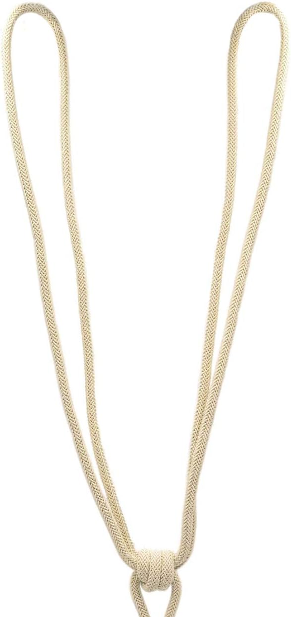 DÉCOPRO Set of 4 / Contemporary, Modern Tassel Tieback with Diamond Braid Cord / 5 inch Long Tassel, 26 inch Spread (Embrace) / Style# TBCBW5 (25036) Color: Ivory - C25