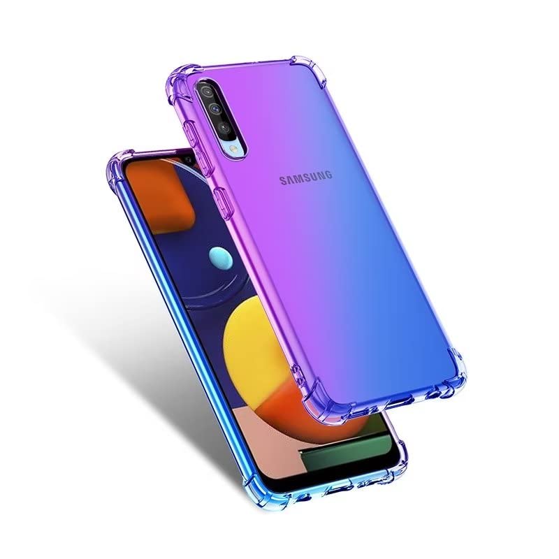HONLEN Funda para Samsung Galaxy A50 / A50S / A30S Carcasa, (6.4' Inches) Gradiente Transparente TPU Silicona Case, Protección de Esquina Mejorada Cover Azul púrpura