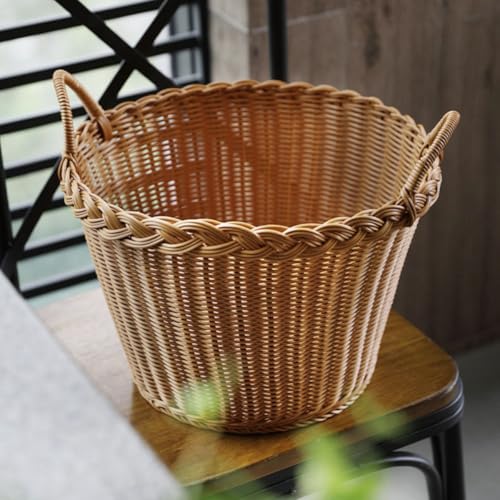 Panier à linge tressé de qualité supérieure aspect rotin naturel - 6