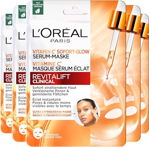 Lot De 5 Masques Tissu 'oréal Paris Revitalift Clinical Masque Sérum Eclat Vitamine C - vue 2