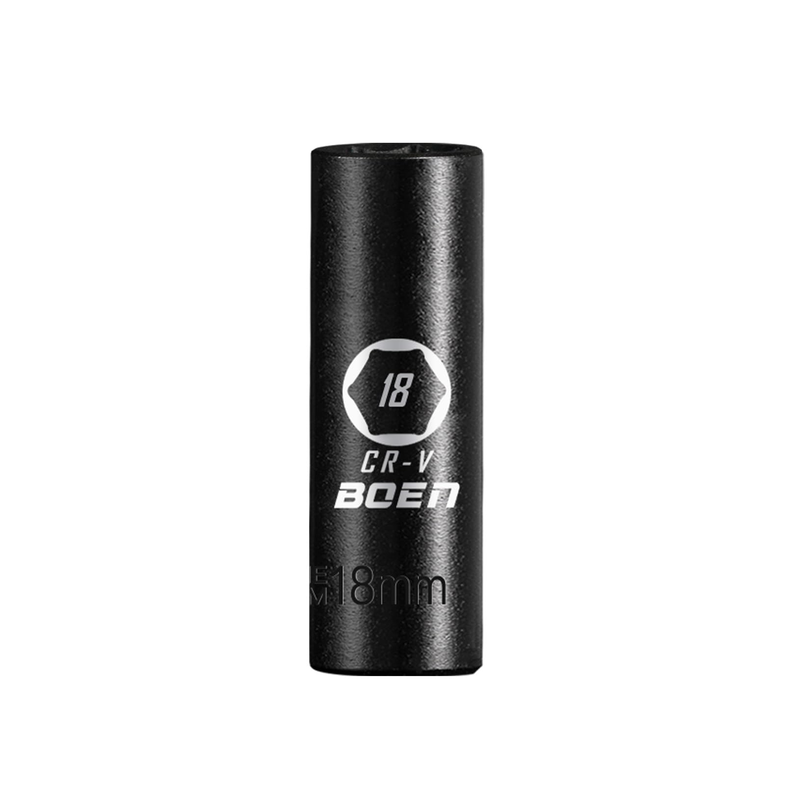 BOEN 1/2" Drive Deep Impact Socket,18mm Premium Socket,Metric,6 Point,Cr-V Steel with Laser Marking - Strong and Durable