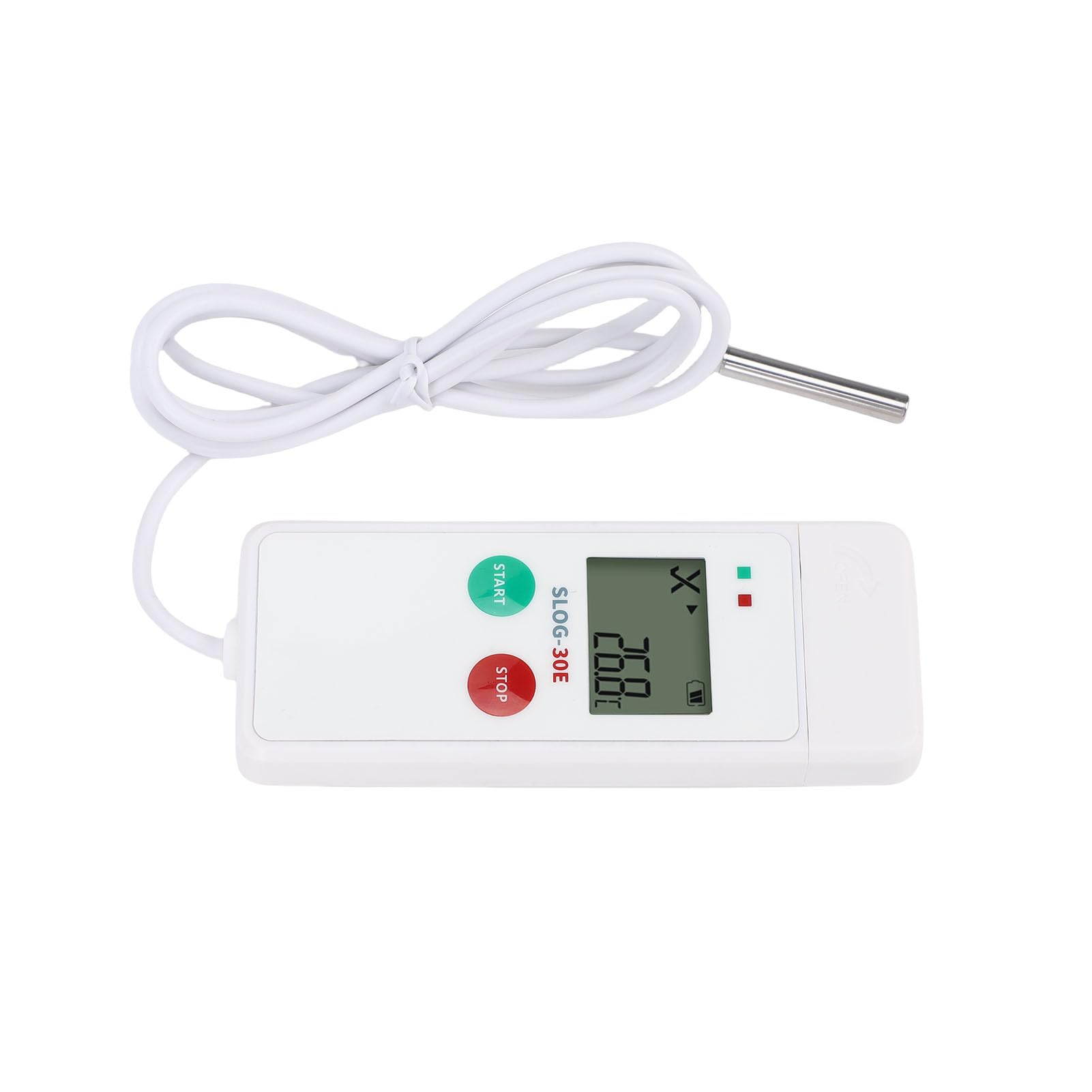 Buachois Registratore Dati Temperatura USB con Sonda Esterna, Display LCD 35000 Registrazioni PDF per Monitoraggio Catena del Freddo in Serre Trasporto Alimentare Farmaceutico