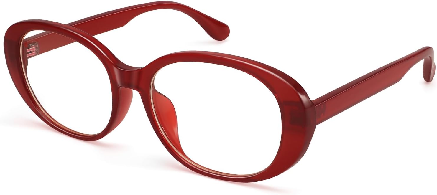 Dollger Retro Oval Blue Light Blocking Glasses for Women Men Stylish 90s Vintage Fake Glasses Y2k Eyewear Frame - Image 2