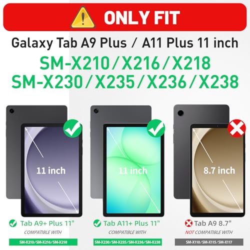 HXCASEAC Case for Samsung Galaxy Tab A9+ Plus / A11+ Plus 11 Inch, Protective with Screen Protector/Hand Strap/Pen Holder, Shockproof for Samsung A9 Plus Tablet Case SM-X210 SM-X218 SM-X230 - Orange by HXCASEAC - Image 7