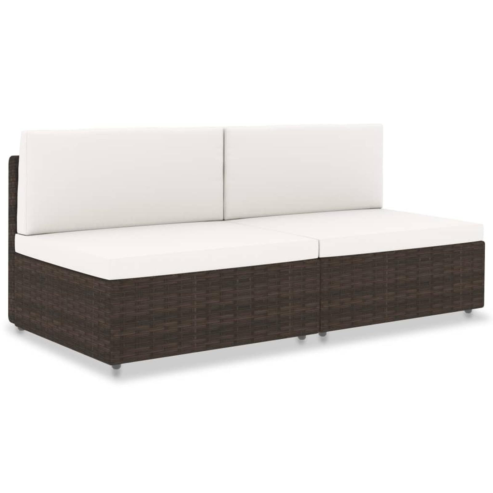 Gecheer Set Divani Modulari da Giardino per Esterno 2 Posti in Polyrattan Marrone,Divano 2 Posti da Giardino Esterno,Salotto da Giardino,da Esterno,Divano Modulare,Divano in Polyrattan