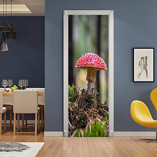 Papier peint autocollant amovible et imperméable effet champignon 3D - 3