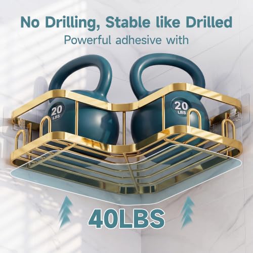 Image of Veken Corner Shower Caddy 3-Pack, Advanced Rustproof Design&Stable Storage