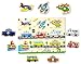 Wooden Puzzles Vehicles & Traffic Tools Chunky Baby Puzzles Peg Board for Preschool Educational Jigsaw Puzzles, 9 Pieces