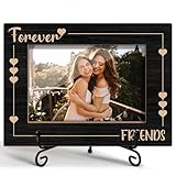 Friends Picture Frame, Friends Forever Friendship Gifts Birthday Gifts for Friend, Wooden Picture Frame with Stand, 4'x6' Photo Frame for Tabletop Display, Home Office Desk Decor Shelf Display/XK22